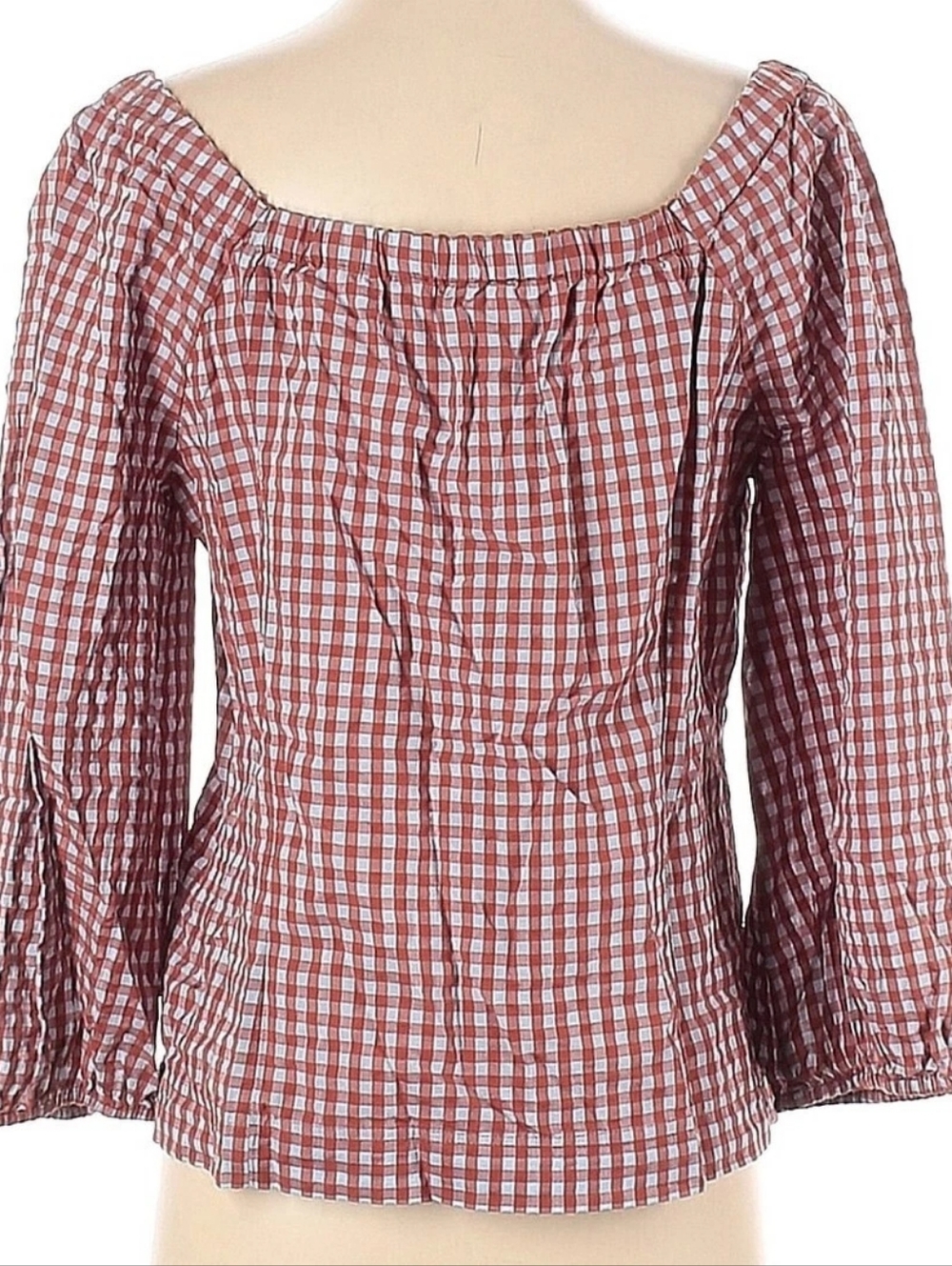 Madwell Gingham Seersucker Top 6 - Picture 4 of 7
